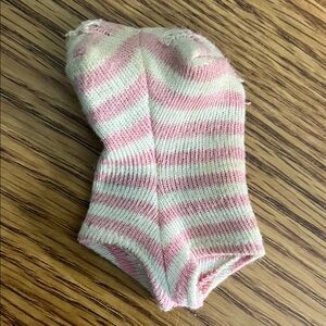 Vintage Barbie Clone Pink & White Striped Bathing Suit Strapless